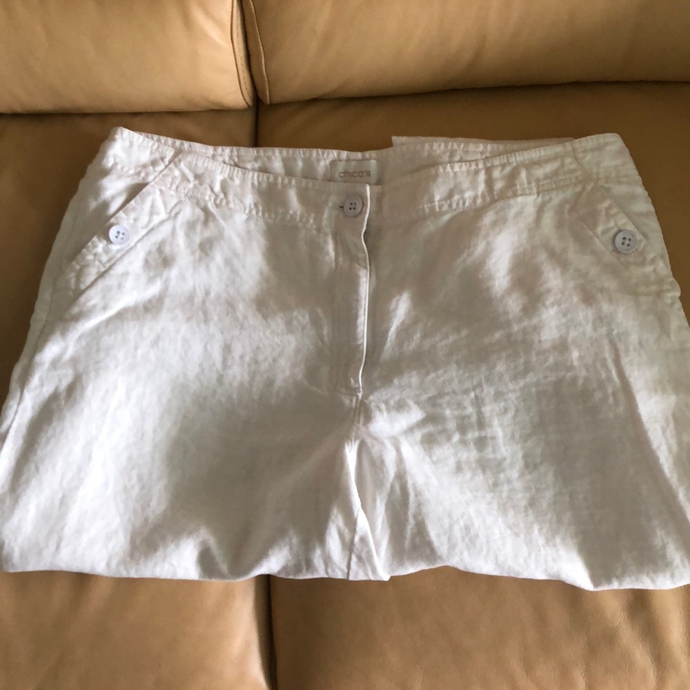 Chico’s White Linen Wide Leg Pants